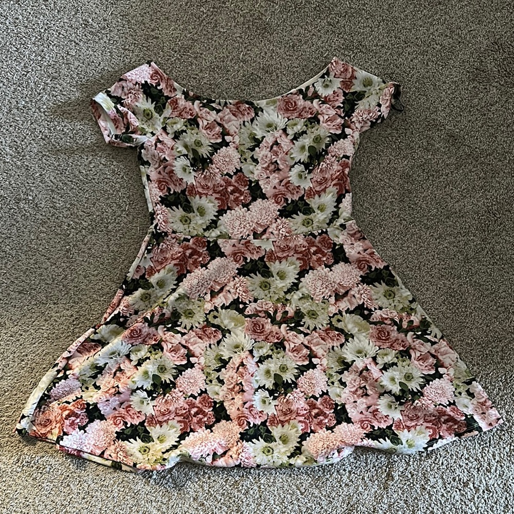 Forever 21 Pink and Black Fit and Flare Dress